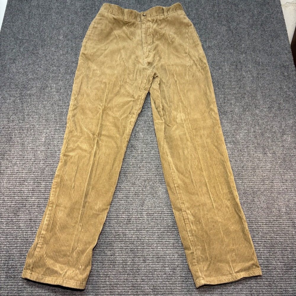 LL Bean Mens Vintage Tan Corduroy Pants Straight Leg Khaki W32 L32 S413